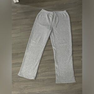 Relaxed straight leg grey blank sweatpants